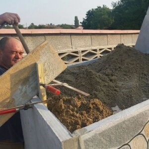 Gril + four traditionnel intégré (charbon de bois/bois, 208x120x155 cm, 1200 kg, pierre naturelle de Rhodes, brique)