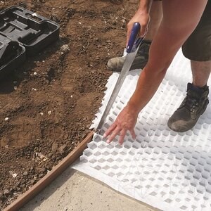 Système d'aménagement paysager pour la stabilisation du gravier, blanc, 1176 x 764 x 32 mm