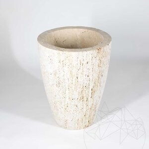 Romano Pot à fleurs en travertin Classic Riven, 40 x 30 x 30 cm