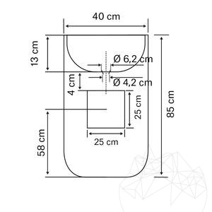 Lavabo de salle de bain, Autograph Arabescato Marble, 40 x 85 cm