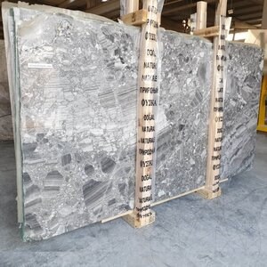 Grigio Superiore Cross Cut, plaque de marbre poli, 2 cm