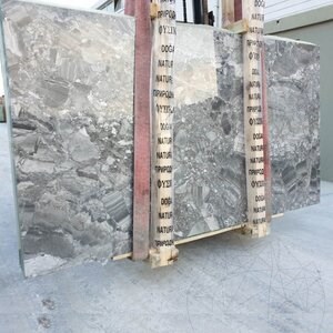 Grigio Superiore Cross Cut, plaque de marbre poli, 2 cm