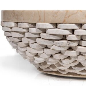 Lavabo, Galets de marbre beige
