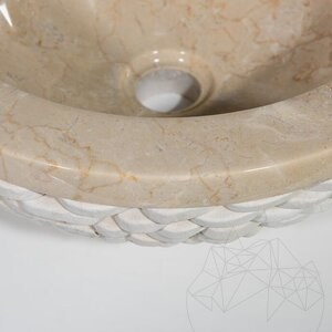 Lavabo, Galets de marbre beige