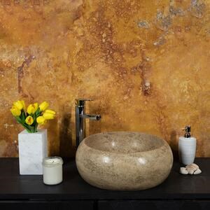 Lavabo, Travertin Latte RS-21, 41 x 34 x 15 cm