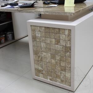 Mosaïque de marbre poli Light Emperador, 4.8 x 4.8 cm