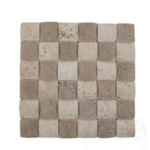 Mosaïque 3D de coussin en travertin classique & Noce, 5 x 5 cm