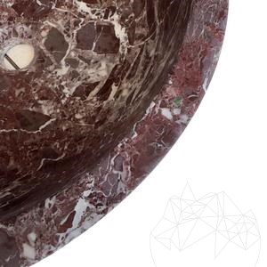 Lavabo de salle de bain - Marbre Rosso Levanto RS-5, 42 x 15 cm
