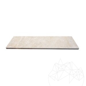 Marchepied en marbre brossé Crema Royal, biseauté 1L, 120 x 33 x 3 cm