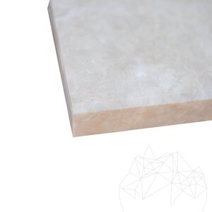 Marchepied en marbre brossé Crema Royal, biseauté 1L, 120 x 33 x 3 cm