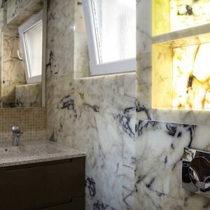 Marbre Poli Violet Arabescato 60 x 30 x 2 cm (Translucide)