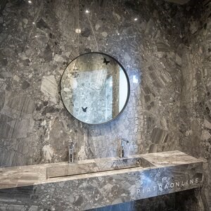Grigio Superiore Cross Cut, plaque de marbre poli, 2 cm