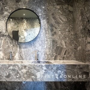 Grigio Superiore Cross Cut, plaque de marbre poli, 2 cm