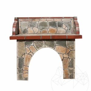 Table pour le grill  simple- Plaquée de pierre polygonale