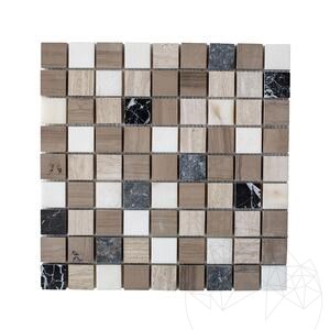Mélange de mosaïque de marbre poli, 3 x 3 cm