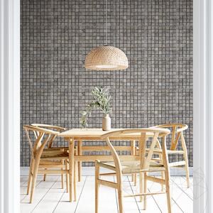 Mosaïque Travertin Argent Brossé, 3 x 3 cm