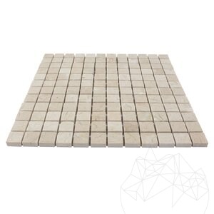 Mosaïque de marbre poli beige clair, 2.3 x 2.3 cm