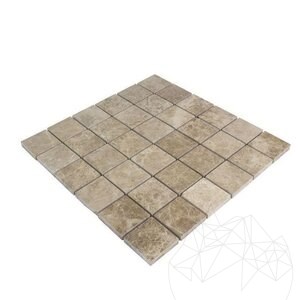 Mosaïque de marbre poli Light Emperador, 4.8 x 4.8 cm