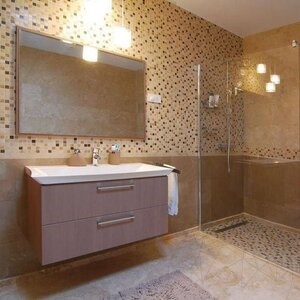 Mosaïque de marbre poli Mix, 2.3 x 2.3 cm