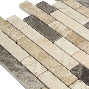 Mosaïque de marbre poli Mix, 2.3 cm x FL