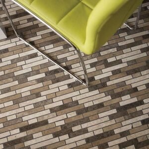 Mosaïque de marbre poli Mix, 2.3 cm x FL