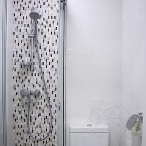 Mosaïque de marbre poli Emperador/Tundra/Mugla Mix, 3.2 x 1.5 cm