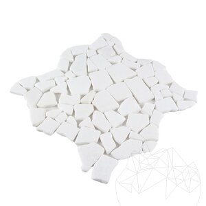 Mosaïque de Marbre de Thassos Tumbled Crazy Paving