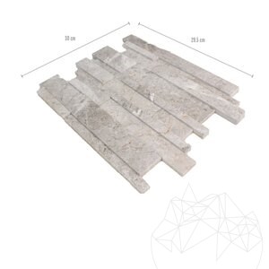 Mosaïque murale 3D en marbre poli gris tundra