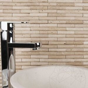 Mosaique Travertin Tumbled Bambou Classique, 1.5 x 7.5 cm