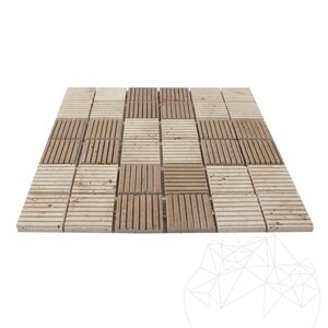 Mosaïque de travertin rayé Classique & Noce, 4.7 x 4.7 cm