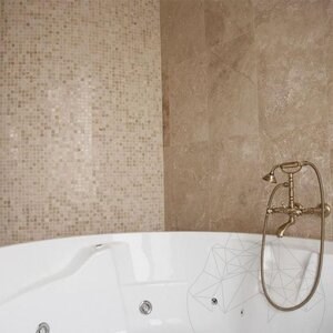 Mosaïque de travertin poli classique, 2.3 x 2.3 cm