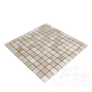 Mosaïque de travertin poli classique, 2.3 x 2.3 cm