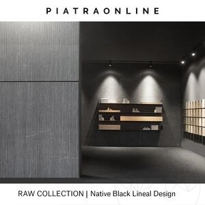 Dalle Native Black Lineal Extreme Dark Design 2CM