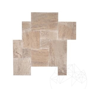 Latte PREMIUM Travertin brossé à motifs français, 1.2 cm