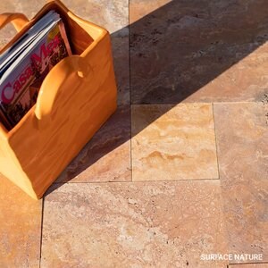 Travertin brossé Peach Cross Cut French Pattern Set, 1.2 cm