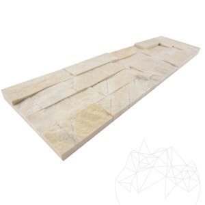 Panneau de revêtement mural en marbre crème Catania 15 x 60 cm