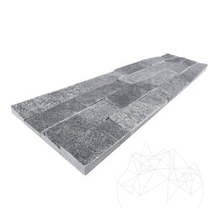 Catania - Panneau de revêtement mural en marbre noir 15 x 60 cm