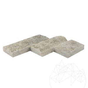 Travertin à facettes argentées, 7.5 cm x FL x 2 cm