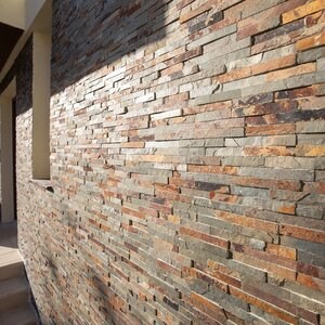 Panneau de revêtement mural en ardoise Mini Multi "Z" 15 x 60 x 0,8-1,2 cm