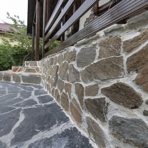 Rusty Brown Polygonal Slate - Pierre naturelle pour façades intérieures/extérieures, pavés et allées (1 m² = 10-14 pièces)