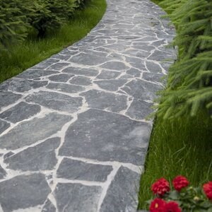 Laguna Green Polygonal Slate - Pierre naturelle pour façades intérieures/extérieures, pavages et allées