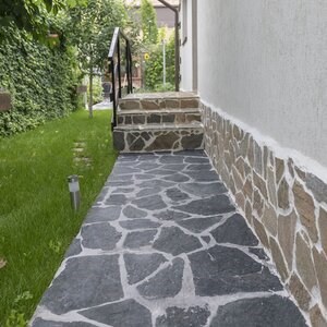 Laguna Green Polygonal Slate - Pierre naturelle pour façades intérieures/extérieures, pavages et allées
