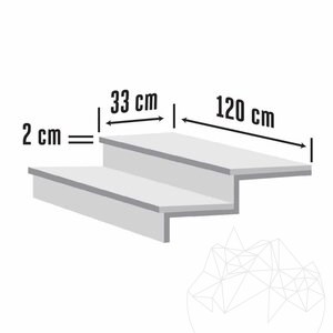 Marches D'escalier granit Rock Star Grey Poli  120 x 33 x 2 cm