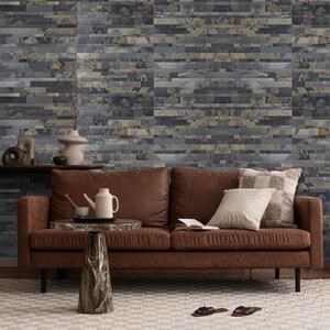 Panneau d'ardoise flexible 3D Express - Autumn Rustic, 60x15 cm, auto-adhésif 3M pour le revêtement intérieur