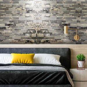 Panneau d'ardoise flexible 3D Express - Autumn Rustic, 60x15 cm, auto-adhésif 3M pour le revêtement intérieur