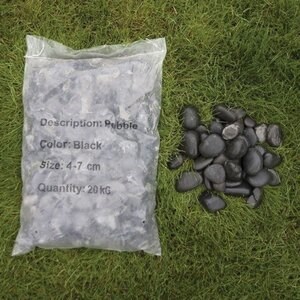 Sac de cailloux noirs polis, 20 kg