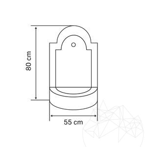 Cismea Small Garden, Traditional, Freestanding - Placage de pierre polygonale, Rhodos Slate, 80 x 55 cm, 70 kg
