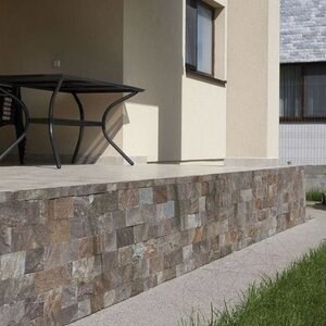 Ardoise Rusty Brown Natur, 10 cm x LL | Pierre décorative - Dalles verticales, extérieur-intérieur