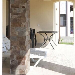 Ardoise Rusty Brown Natur, 10 cm x LL | Pierre décorative - Dalles verticales, extérieur-intérieur