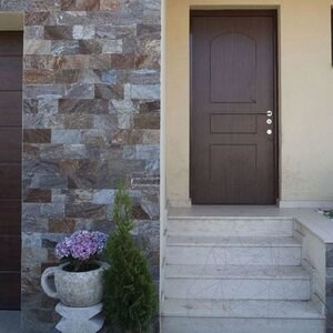 Ardoise Rusty Brown Natur, 10 cm x LL | Pierre décorative - Dalles verticales, extérieur-intérieur